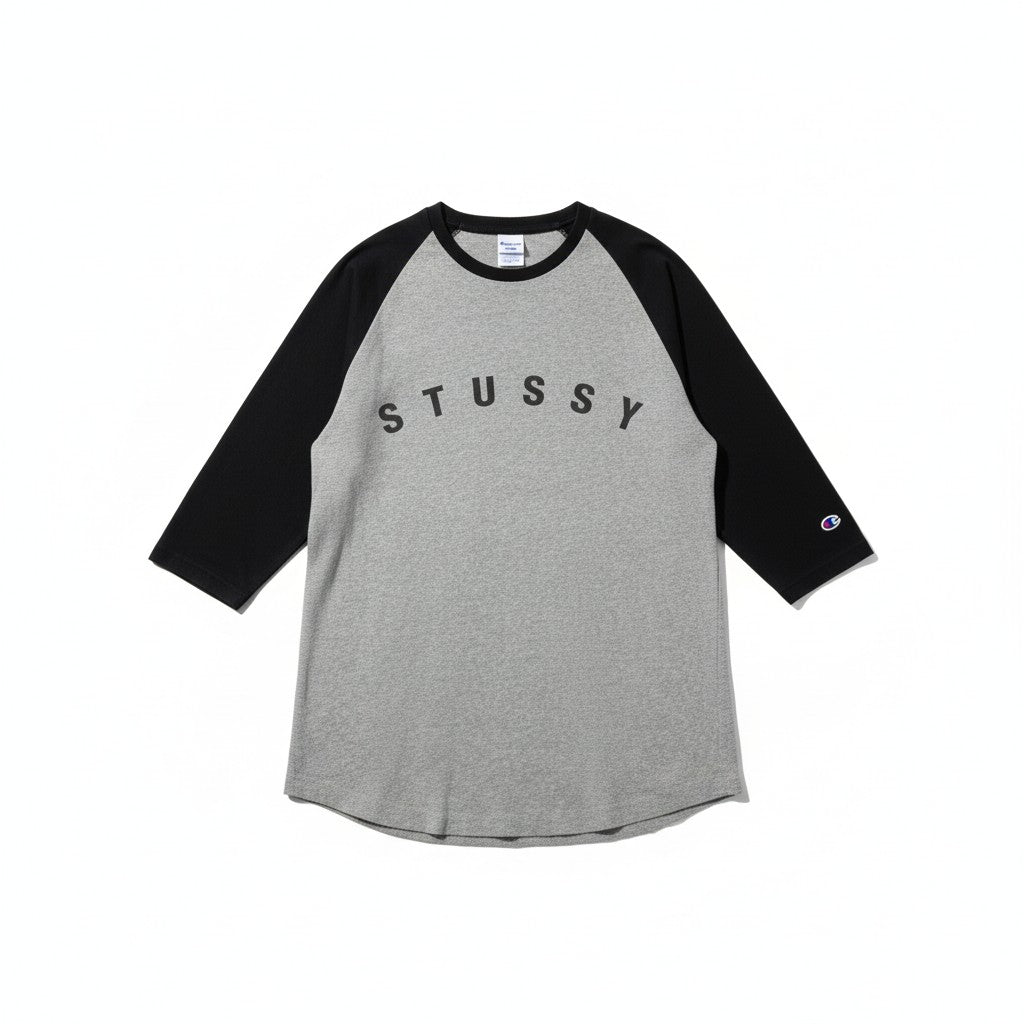 Stüssy x Champion Maniche a 3/4 - Grigia/Blu - Urban Cult