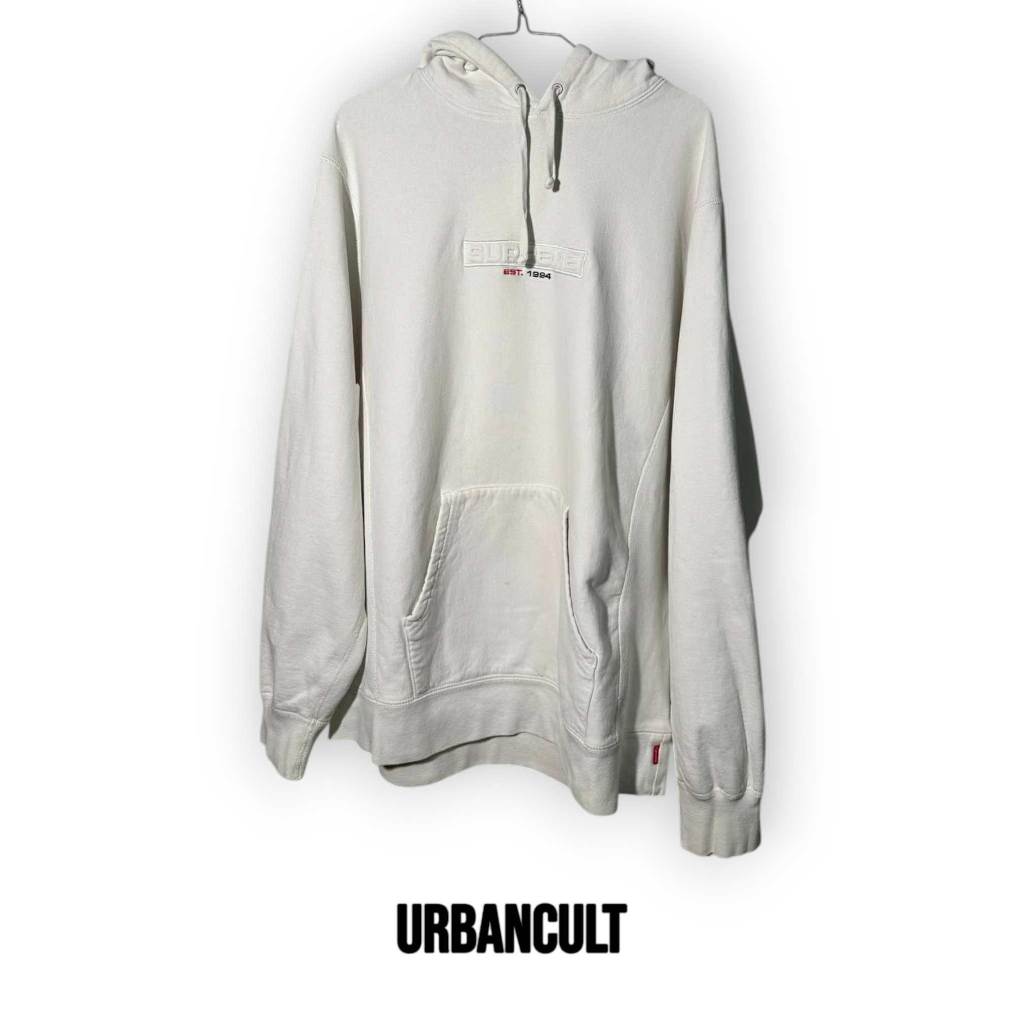 Supreme Embossed Box Logo Hoodie - Bianca - Urban Cult