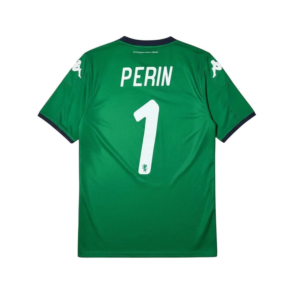 Urban Cult Maglia Portiere Genoa FC 2019/2020 verde, taglia L, con nome Perin e numero 1 stampati sul retro.
