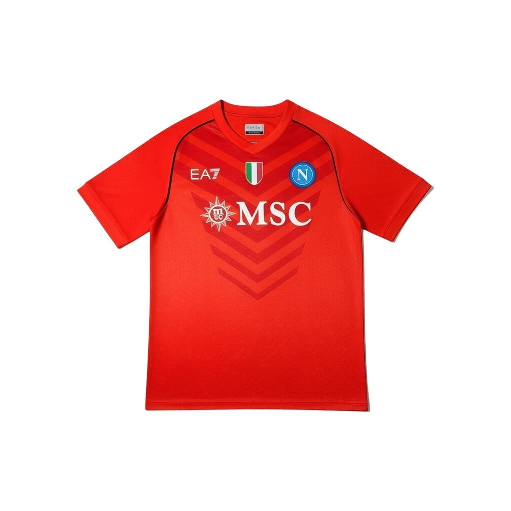 Urban Cult Napoli 2024/25 goalkeeper jersey, red, EA7, Alex Meret #1, autographed
