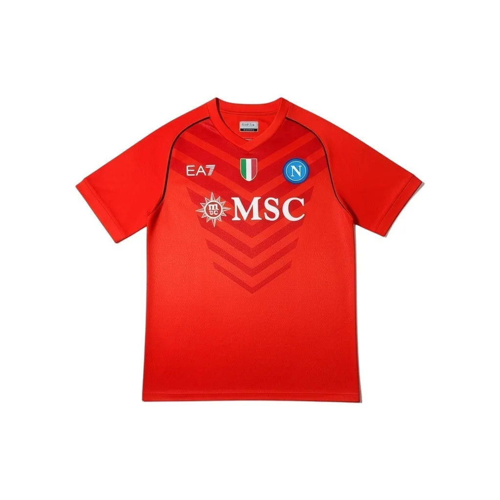 Urban Cult Napoli 2024/25 goalkeeper jersey, red, EA7, Alex Meret #1, autographed