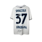 Urban Cult white EA7 Napoli 2024/25 Spinazzola #37 autographed jersey with blue lettering and details.