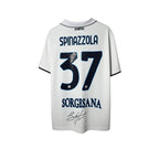 Urban Cult white EA7 Napoli 2024/25 Spinazzola #37 autographed jersey with blue lettering and details.