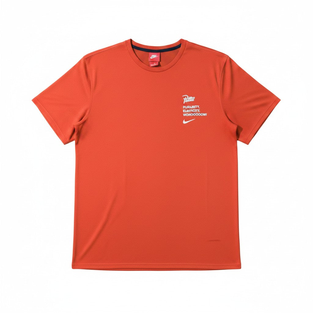 Urban Cult Nike x Patta orange cotton t-shirt with 'Publicity' graphic and Nike logo on back. Standard fit.