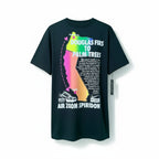 Urban Cult Nike x Stüssy black t-shirt with 'Douglas Firs To Palm Trees' graphic and Air Zoom Spiridon detail.