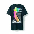 Urban Cult Nike x Stüssy black t-shirt with 'Douglas Firs To Palm Trees' graphic and Air Zoom Spiridon detail.