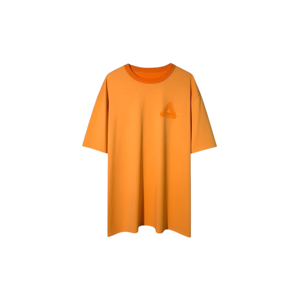 Urban Cult Palace double orange t-shirt with triangle logo on chest. Cotton blend.