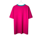 Urban Cult Palace Reverse Double Face T-shirt in magenta with aqua trim, size M. Cotton, reversible SS18 style.