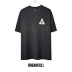 Urban Cult black cotton Palace Tri-Ferg Tex T-shirt, size S, with small logo on chest and large logo on back.