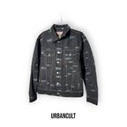 Corteiz Alcatraz Pattern Denim Jacket 'Black' - Urban Cult