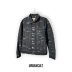 Corteiz Alcatraz Pattern Denim Jacket 'Black' - Urban Cult