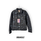 Corteiz Alcatraz Pattern Denim Jacket 'Black' - Urban Cult