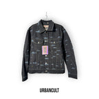 Corteiz Alcatraz Pattern Denim Jacket 'Black' - Urban Cult
