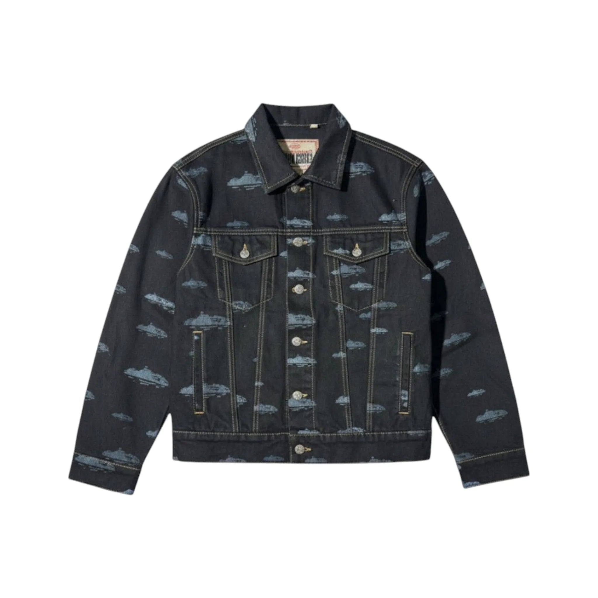 Corteiz Alcatraz Pattern Denim Jacket 'Black' - Urban Cult