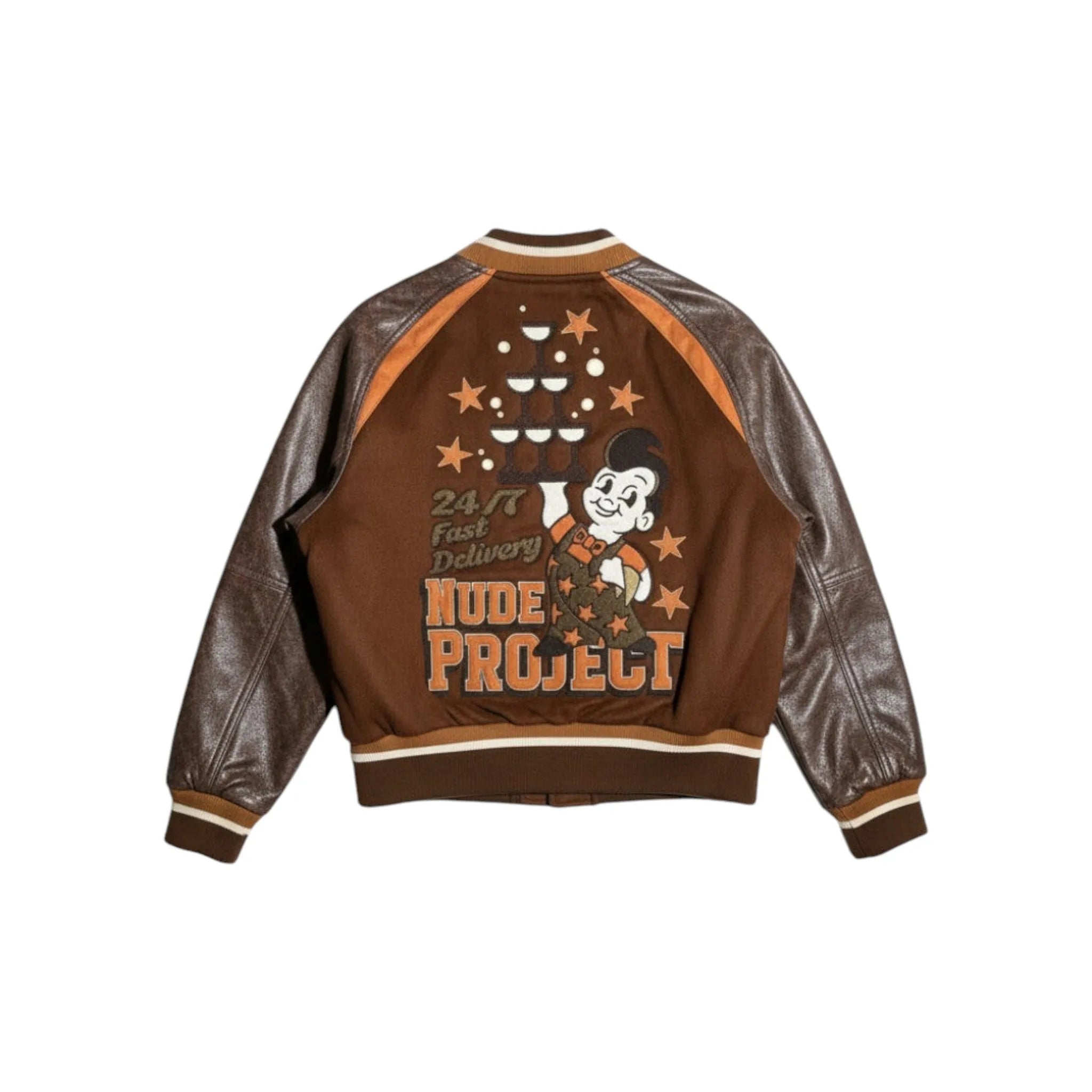 Nude Project '24/7 Fast Delivery' Varsity Jacket - Urban Cult