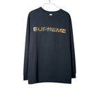 Urban Cult Supreme Meta Logo Longsleeve T-shirt nera in cotone con stampa grafica logo nel logo.
