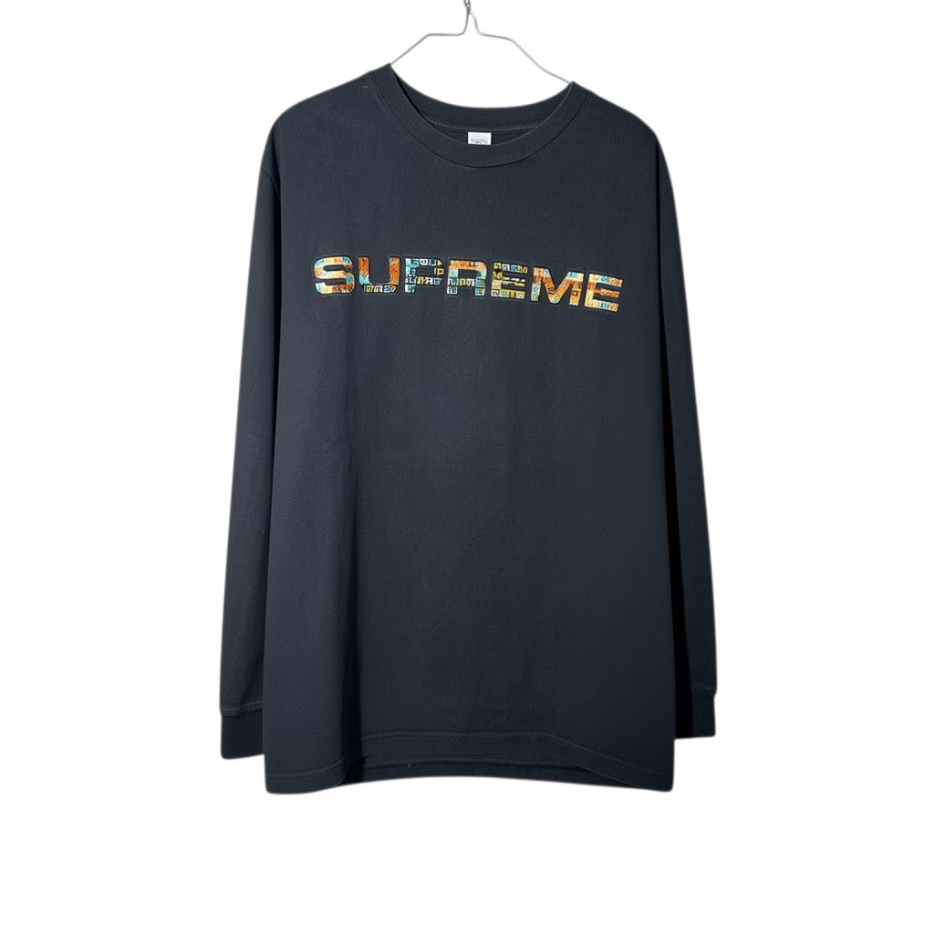 Urban Cult Supreme Meta Logo Longsleeve T-shirt nera in cotone con stampa grafica logo nel logo.