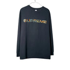 Urban Cult Supreme Meta Logo Longsleeve T-shirt nera in cotone con stampa grafica logo nel logo.