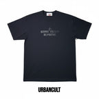 Urban Cult black cotton t-shirt, Supreme x Stone Island SS22 collaboration, size M, with embossed logo.