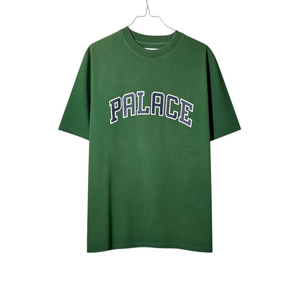 Urban Cult T-shirt verde in cotone pesante con logo "PALACE" sul petto, taglia M.