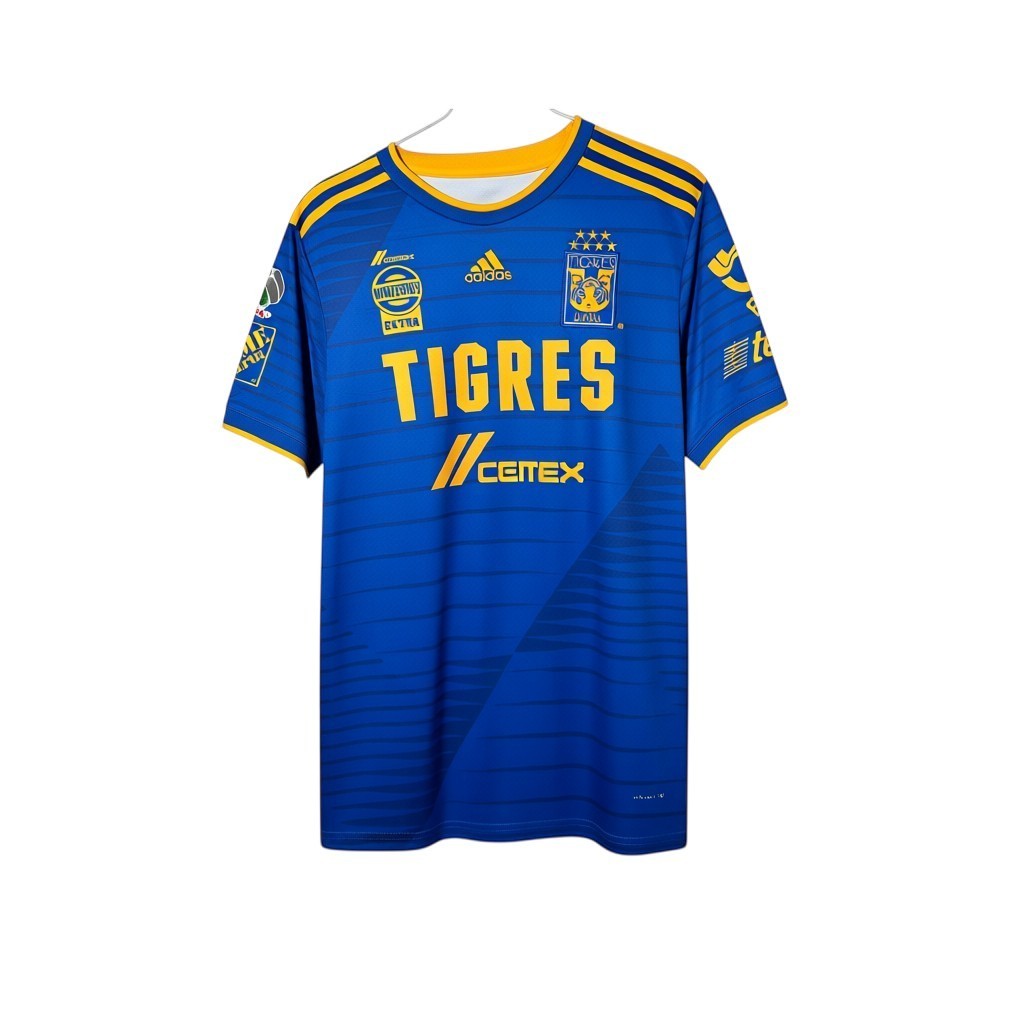 Urban Cult Maglia Ufficiale Tigres UANL Home 2020/21 Gignac #10 blu con fascia gialla, Adidas