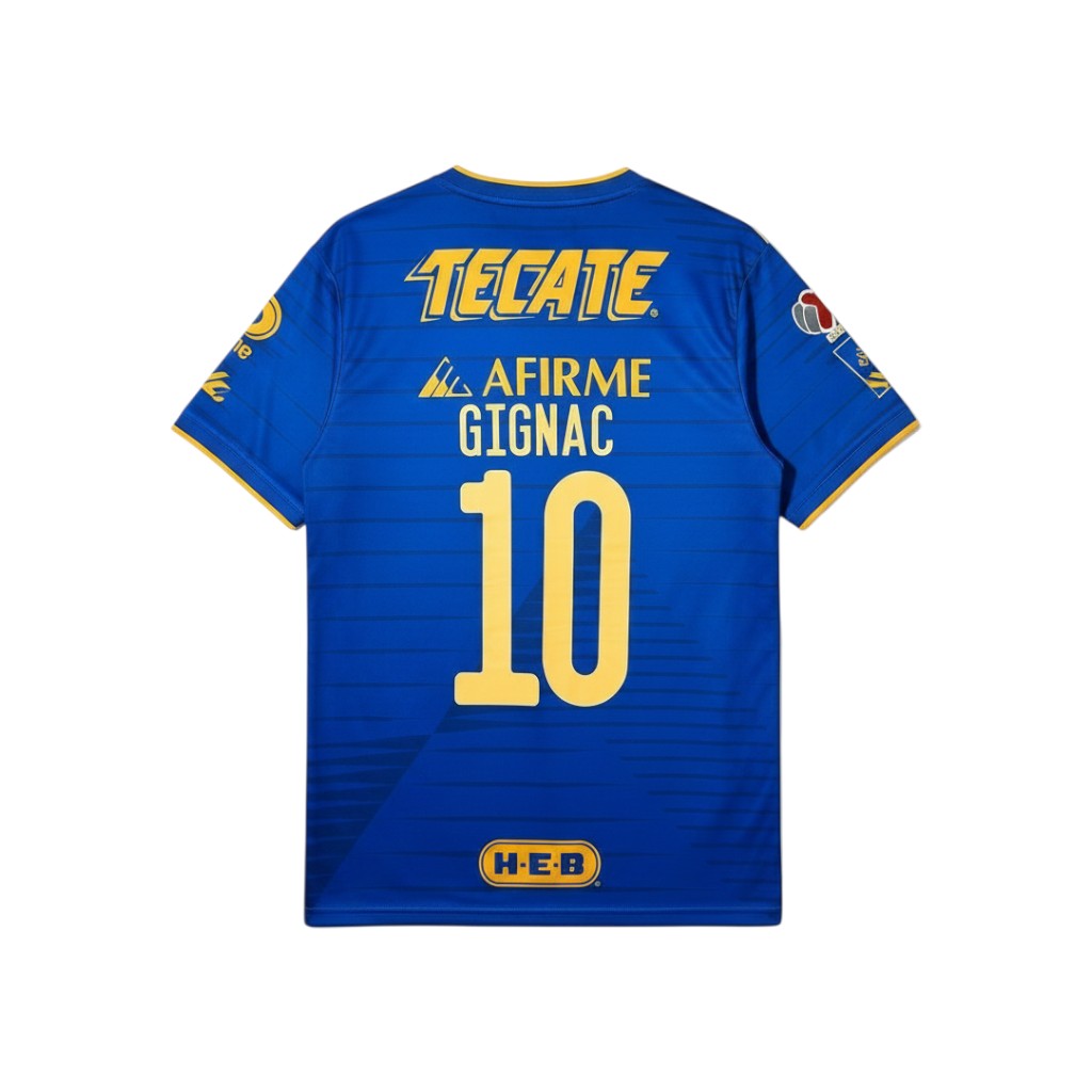 Urban Cult Maglia Ufficiale Tigres UANL Home 2020/21 Gignac #10 blu con dettagli gialli, taglia XL.