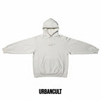 Urban Cult white cotton hoodie with embossed Supreme Box Logo and mini white Box Logo on chest, size L.