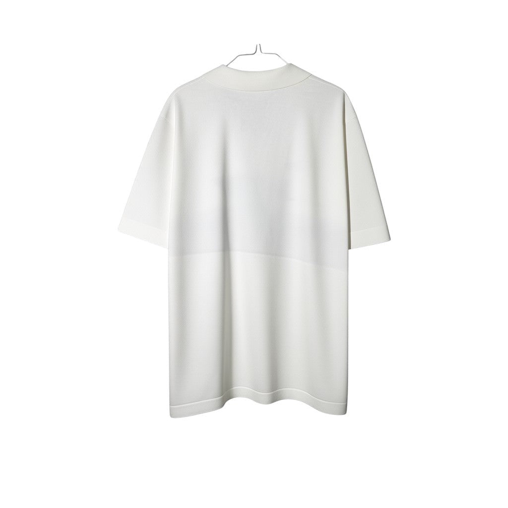 Urban Cult white knit jersey inspired by Serie A football culture, featuring a fine knit texture and short sleeves.