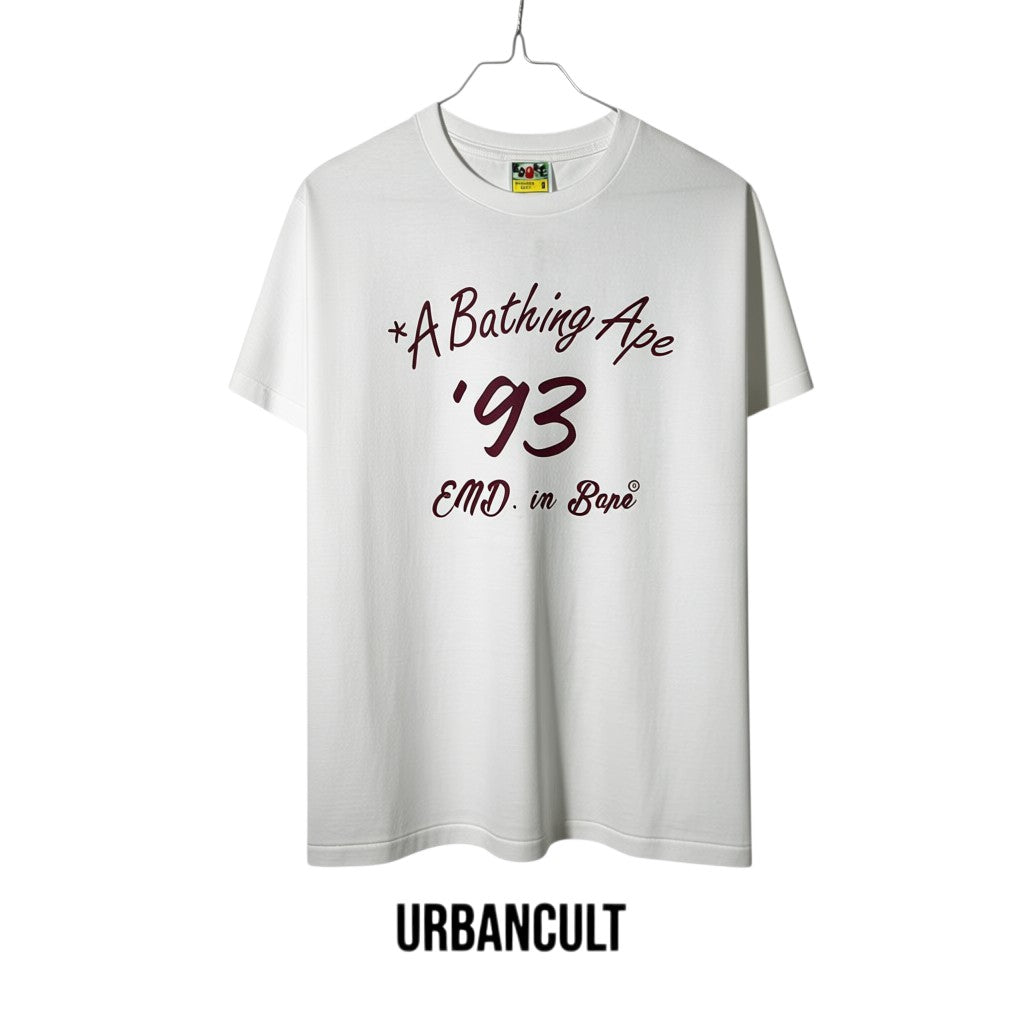 Urban Cult T-Shirt BAPE x End Bowling Tee Bianca in cotone bianco con stampa "A Bathing Ape '93 END. in Bape"
