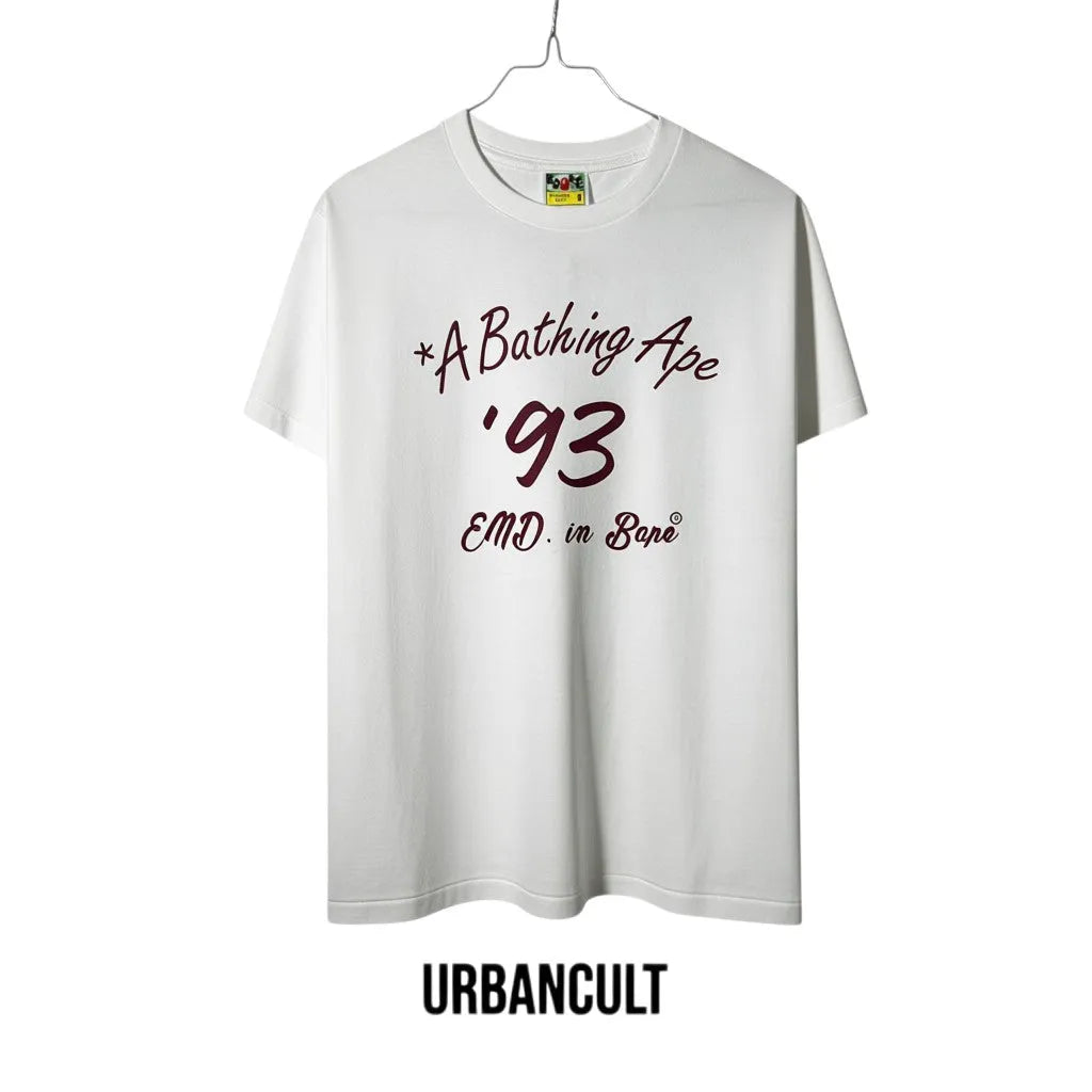 Urban Cult T-Shirt BAPE x End Bowling Tee Bianca in cotone bianco con stampa "A Bathing Ape '93 END. in Bape"