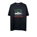 Urban Cult black cotton t-shirt with Corteiz OG Alcatraz Italia Rules the world graphic print