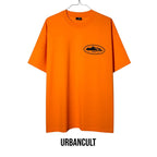 Urban Cult T-Shirt Corteiz OG Island Alcatraz Arancione in cotone premium con grafica iconica.