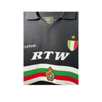 Urban Cult Corteiz 'Serie A' Knit Jersey nera in maglia fine con logo RTW e stemma italiano, taglia L.