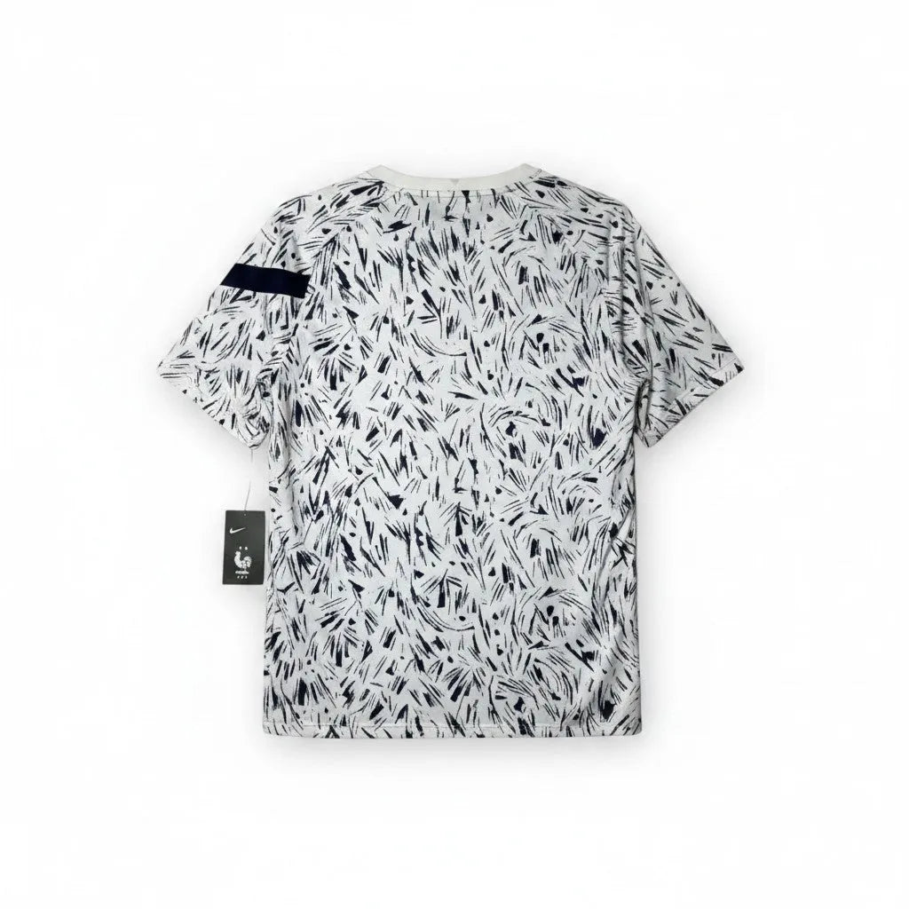 Urban Cult France 2020/2021 away jersey, white with navy and red abstract pattern, short sleeves, crew neck.