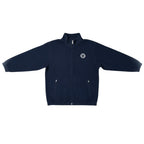 Urban Cult Giacca Jordan x Union MJ Track Jacket blu navy in tessuto tecnico fleece, taglia S, con zip frontale e logo co-branded sul petto.