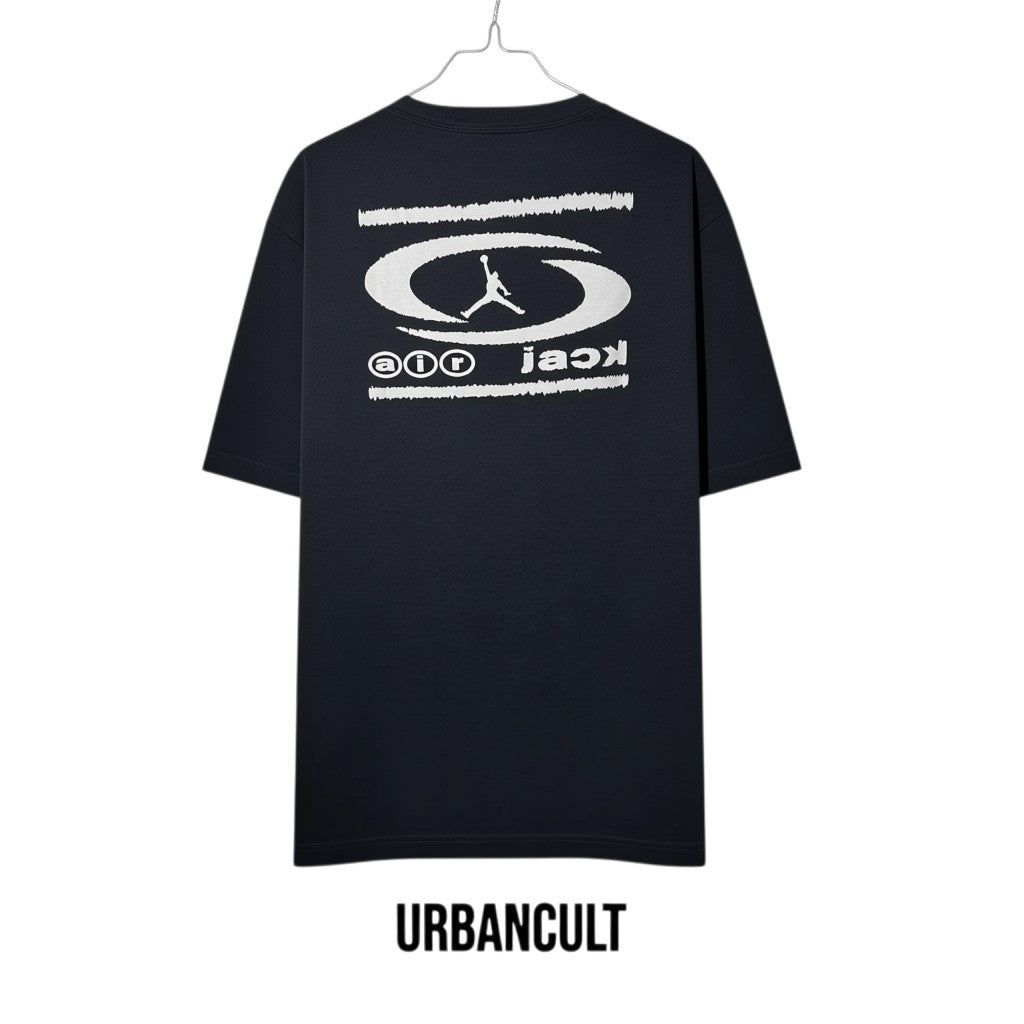 Urban Cult black cotton oversized fit T-Shirt Jordan x Travis Scott Air Tee with graphic print