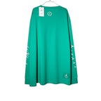 Urban Cult T-Shirt Jordan x Union LA manica lunga verde cinetico in cotone con stampe bianche sul braccio e logo Jumpman