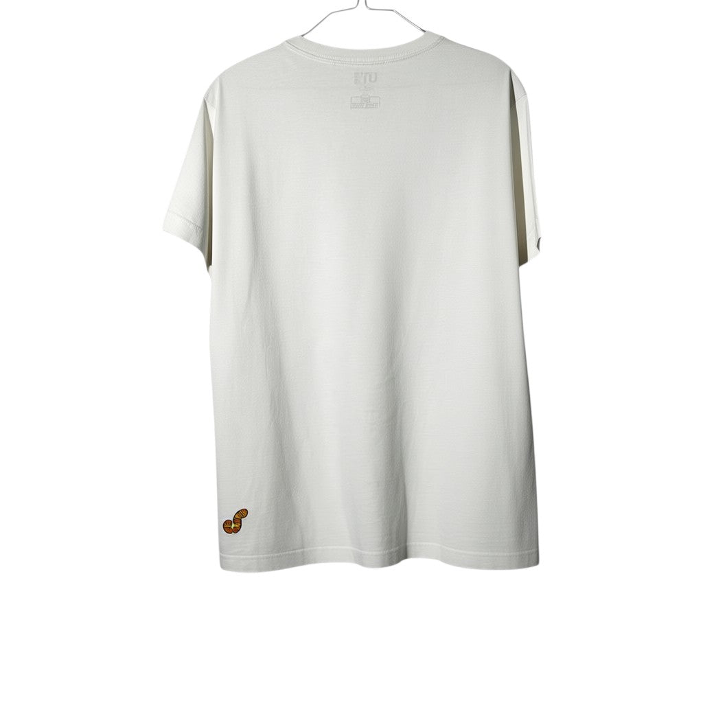 Urban Cult white cotton t-shirt with KAWS x Uniqlo Sesame Street Companion Outline graphic on front