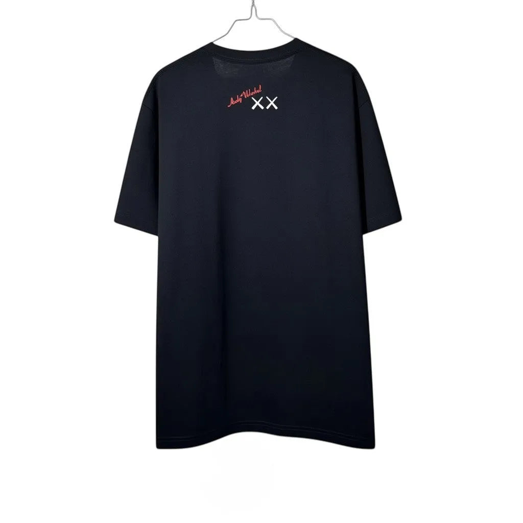 Urban Cult black cotton t-shirt with KAWS x Andy Warhol graphic print on back, size XL.