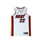 Urban Cult Miami Heat Jimmy Butler #22 white Nike basketball jersey, size M. Features Dri-FIT technology.
