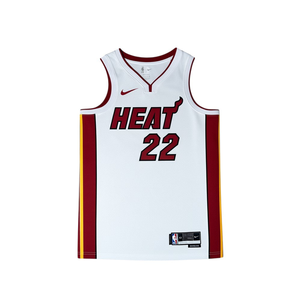 Urban Cult Miami Heat Jimmy Butler #22 white Nike basketball jersey, size M. Features Dri-FIT technology.