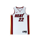 Urban Cult Miami Heat Jimmy Butler #22 white Nike basketball jersey, size M. Features Dri-FIT technology.