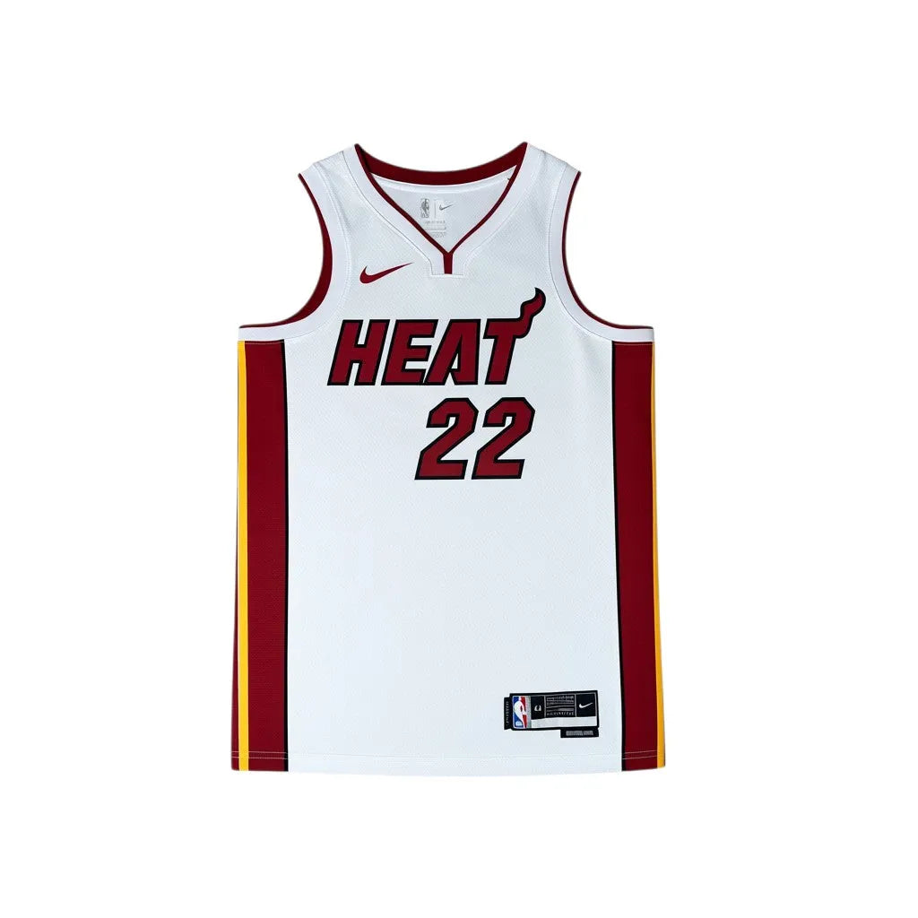 Urban Cult Miami Heat Jimmy Butler #22 white Nike basketball jersey, size M. Features Dri-FIT technology.