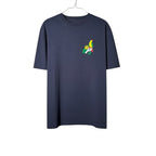 Urban Cult navy blue cotton t-shirt with a colorful parrot graphic on the chest, size S.