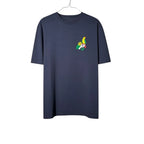 Urban Cult navy blue cotton t-shirt with a colorful parrot graphic on the chest, size S.