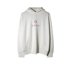 Urban Cult Nude Project Virginity Hoodie in Marshmallow cream with red graphic print and front pocket. Comfortable streetwear style.