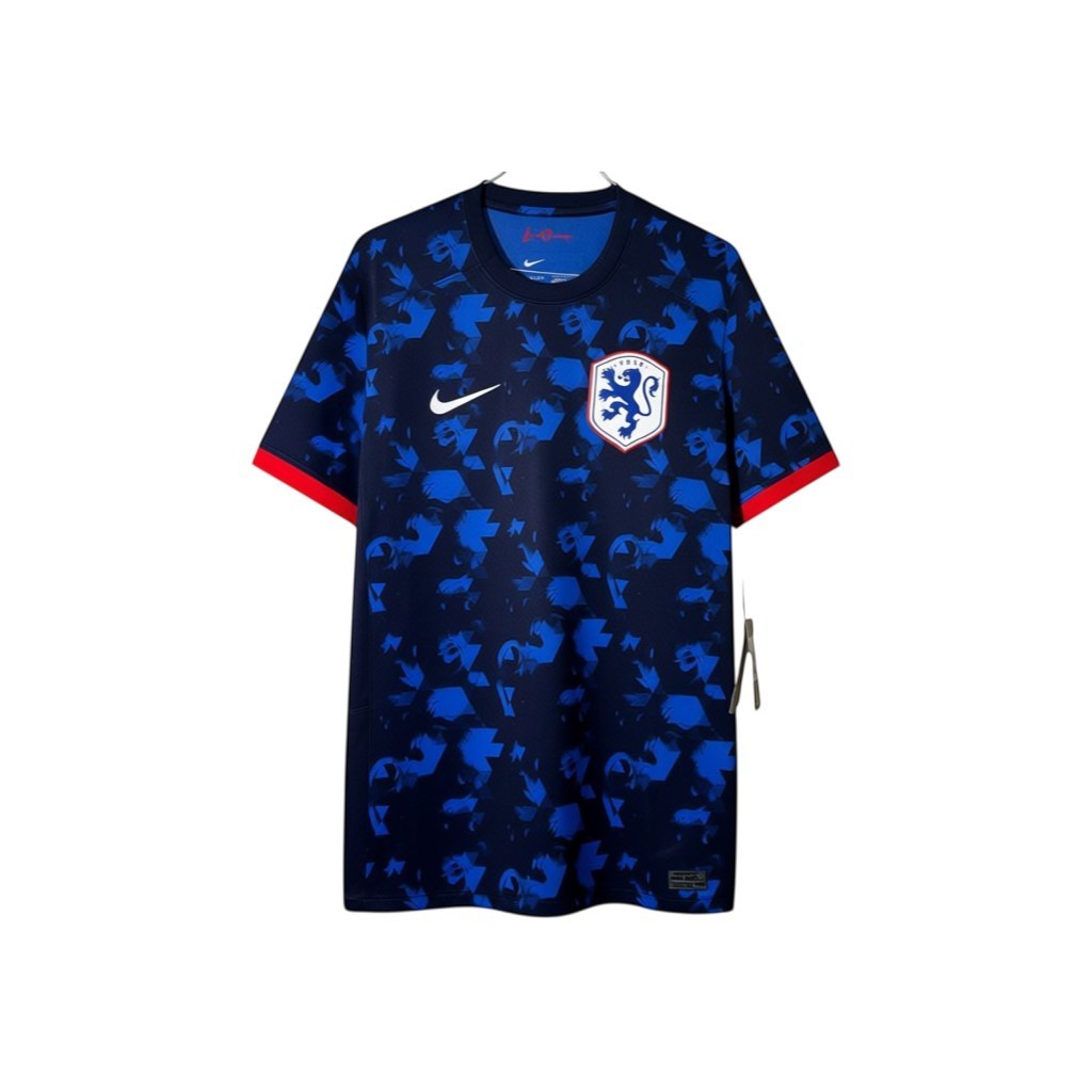 Urban Cult Maglia Ufficiale Olanda 2023/2024 Away Kit blu con stampa Delft Blue e stemma Leonessa, taglia M.