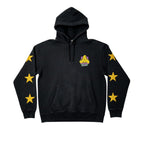 Felpa con cappuccio nera Palace Tri-Ferg 3D Star, cotone pesante, logo Tri-Ferg sul petto e stelle ricamate sulle maniche.