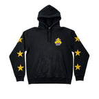 Felpa con cappuccio nera Palace Tri-Ferg 3D Star, cotone pesante, logo Tri-Ferg sul petto e stelle ricamate sulle maniche.