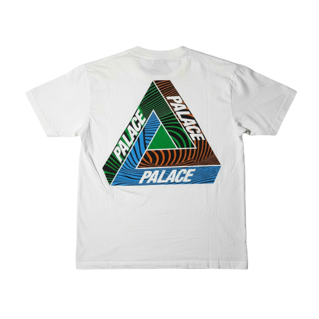 Urban Cult white cotton Palace Tri-Ferg Tex T-shirt, size S, with colourful graphic logo on back and chest.